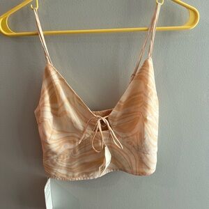 Stylish Beige and Cream Crop Top